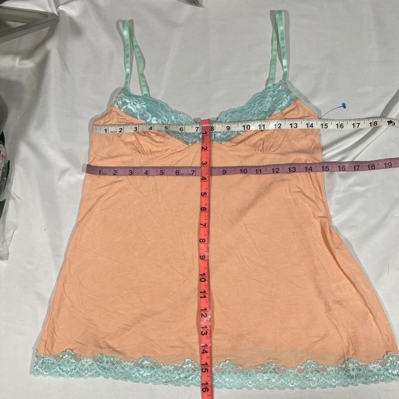 NEW PJ Salvage [ Medium ] Lace Trim Jersey‎ Camisole in Orange/Aqua Blue - Picture 12 of 12
